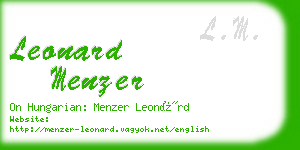 leonard menzer business card